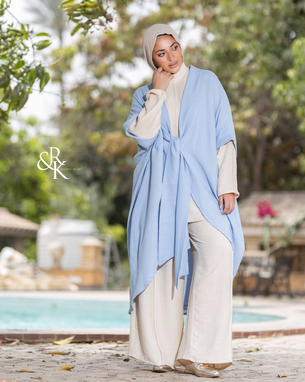 Poncho with belt 38516