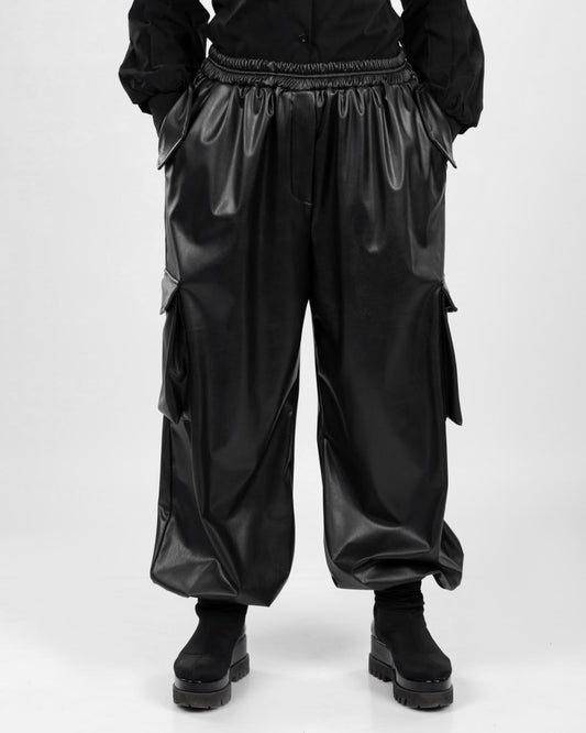 Baggy Leather Pants-37104
