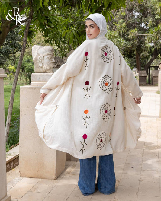 Poncho with Circular Embroidery 38423